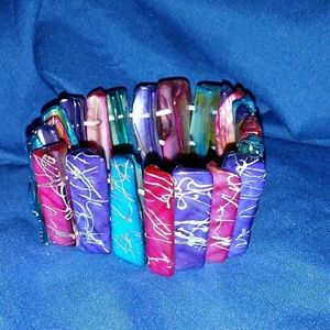 Lot of 4 Abalone Bracelets